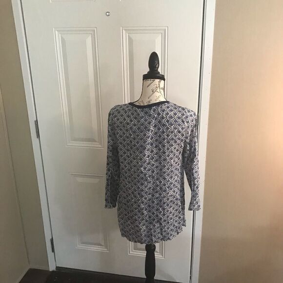Lucky Brand Boho Blue Print Top Women XS - Picture 7 of 10